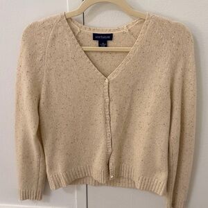 Ann Taylor Cashmere Silk Wool Cardigan Sweater | Cream | Size M